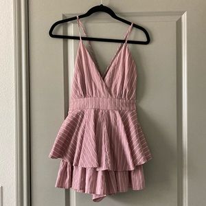 Pink Pinstripe Romper